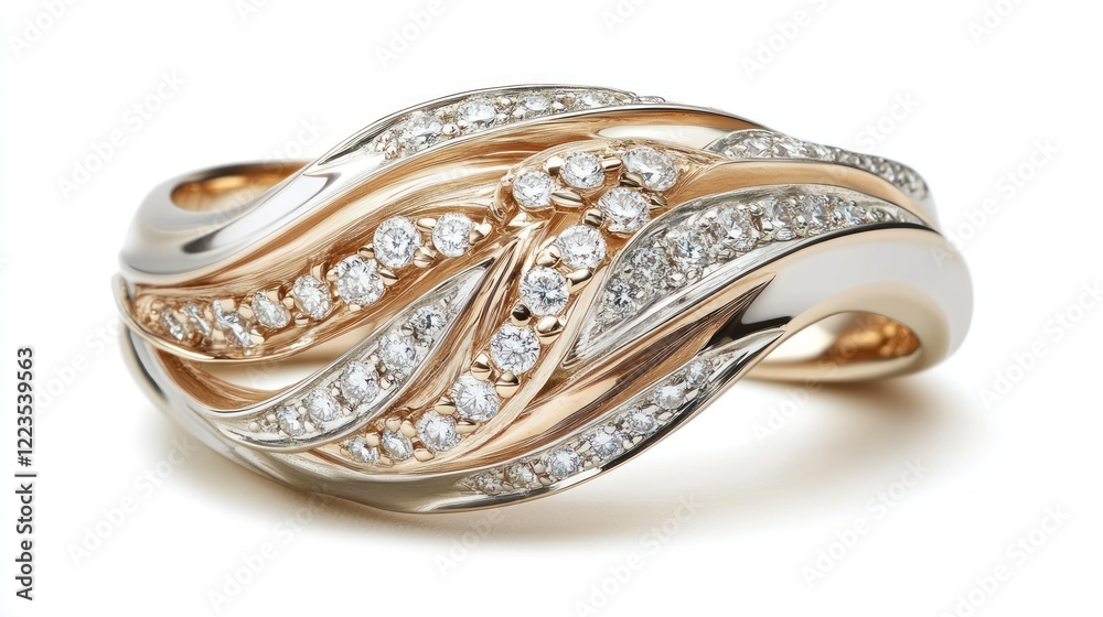 Elegant Diamond Ring with Rose Gold and White Gold Design Elegant Diamond Ring with Rose Gold and White Gold Design