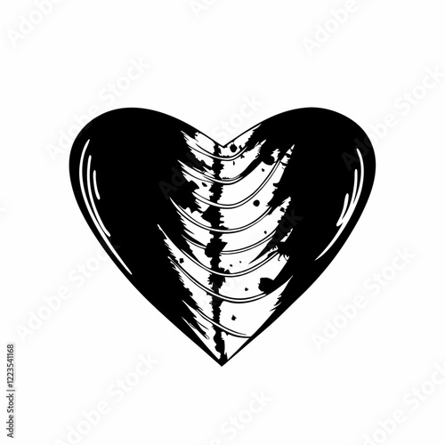 Grunge heart gap vector illustration (1)