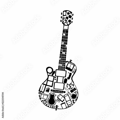 Guitar art vector illustration (4)