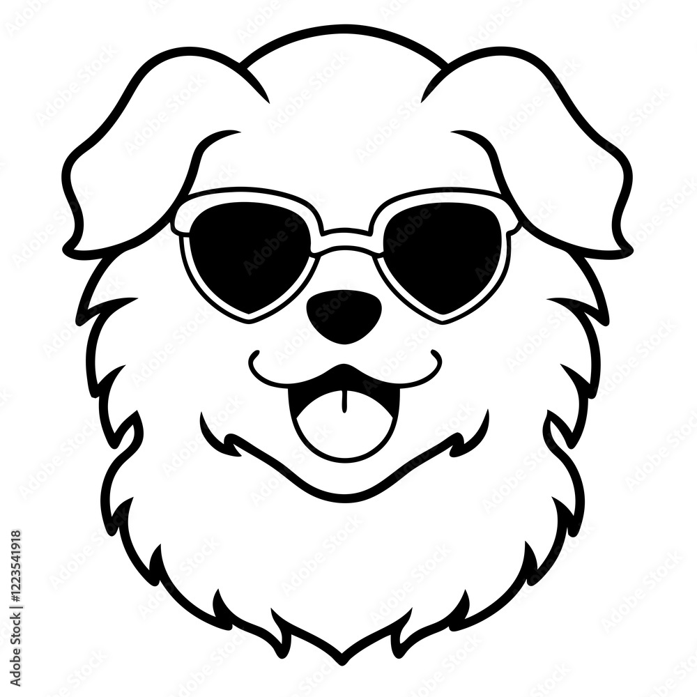 Funny pekingese dog head vector art Funny pekingese dog head vector art