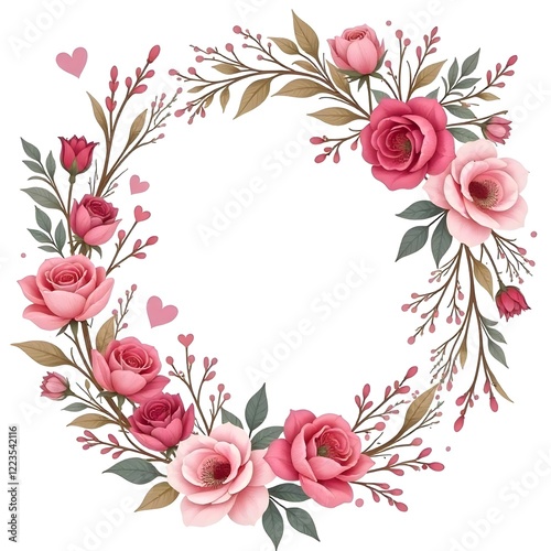 frame with roses