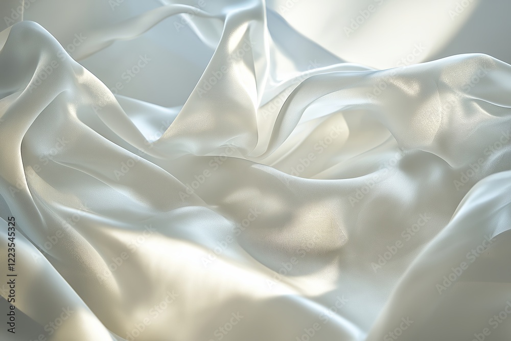 Obraz premium A shimmering silk fabric with flowing folds and deep shadows