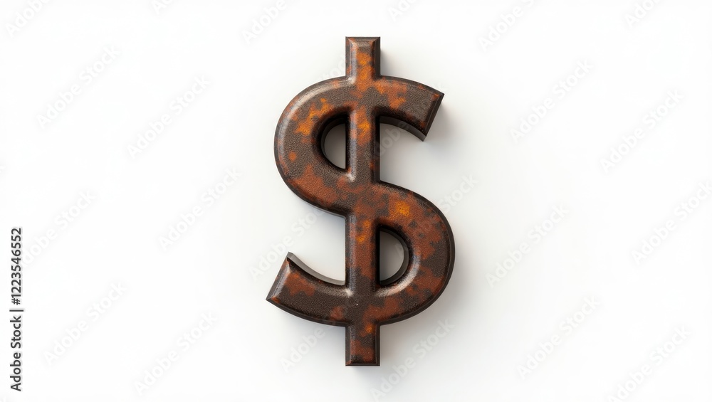 Rustic dollar sign symbol in metallic texture Rustic dollar sign symbol in metallic texture