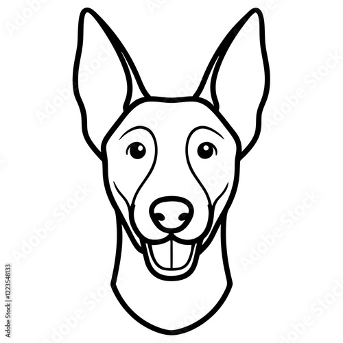 Funny pharaoh hound dog head vector art