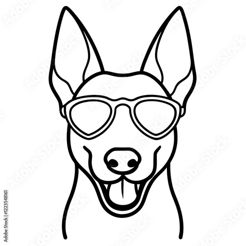 Funny pharaoh hound dog head vector art