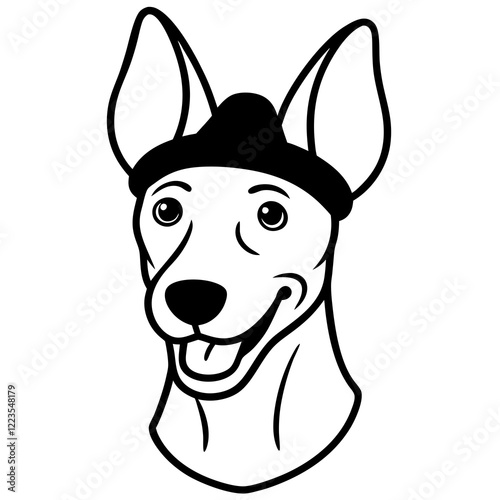 Funny pharaoh hound dog head vector art