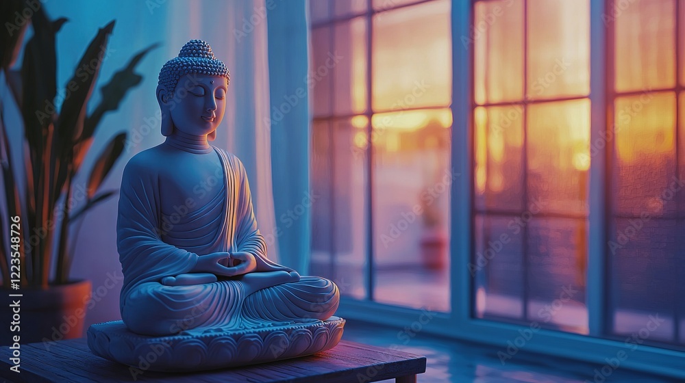 Mindful meditation tools serenity room digital art tranquil environment close-up view virtual wellness concepts Mindful meditation tools serenity room digital art tranquil environment close-up view virtual wellness concepts