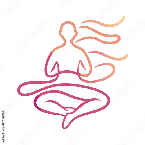 Minimalist yoga meditation figure