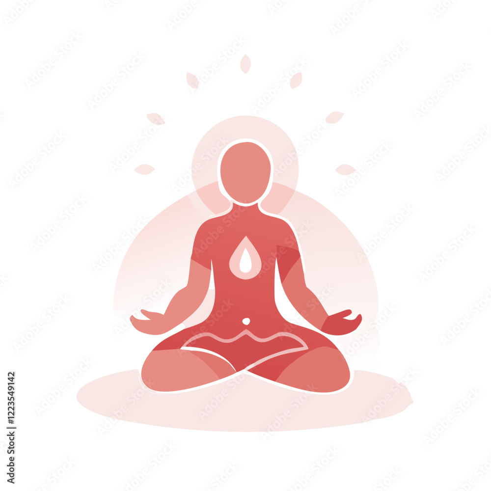 Red glowing chakra meditation figure Red glowing chakra meditation figure