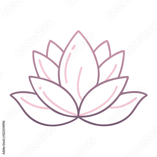 Minimalist lotus flower line drawing