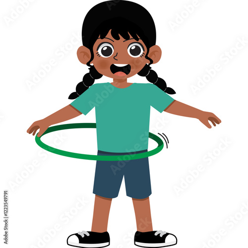 Girl playing hula hoop