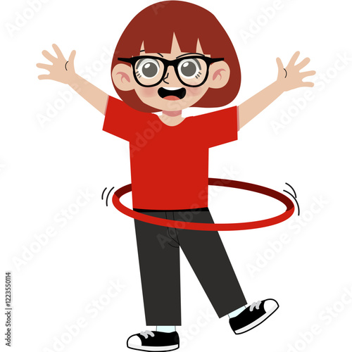Girl playing hula hoop