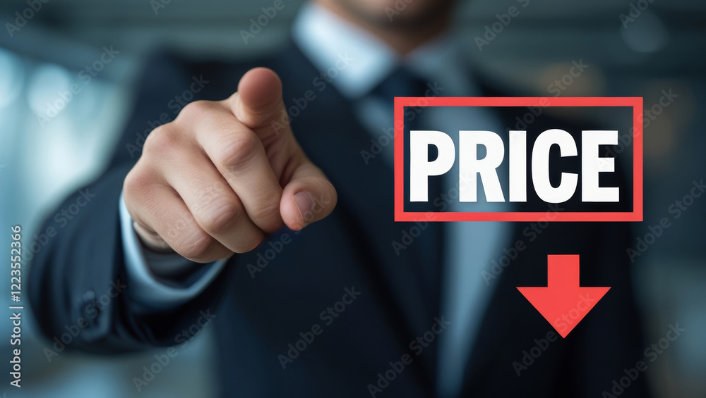 Price decrease announcement with blurred background Price decrease announcement with blurred background