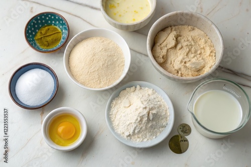 Ingredients for Making Naan Bread With Thermomix. Generative AI photo