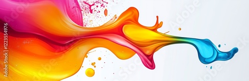Vibrant Color Splash: A Dynamic Abstract Painting