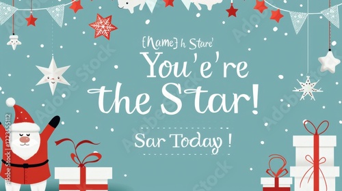 Wallpaper Mural Holiday greeting card design featuring santa and festive elements celebratory theme graphic design cheerful environment front view fun concept Torontodigital.ca