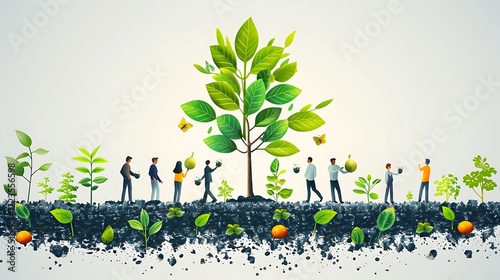 Businesses and Community Coming Together to Plant Trees for Environmental Sustainability, Promoting Green Initiatives, and Enhancing Local Ecosystems for a Better Future