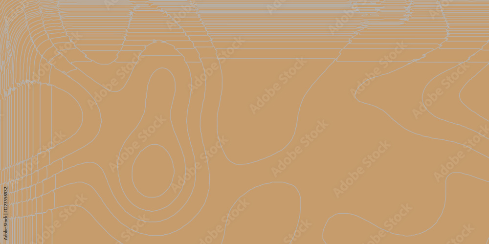 Fototapeta premium Grey wave topography curved reliefs geography contour map linear abstract color background, vector landscape geographic mountain relief topography art line map texture pattern background.