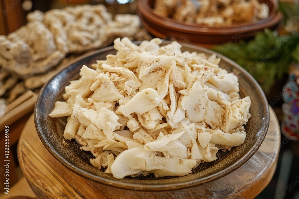 Raw tripe showcased at a Turkish bazaar offal display Raw tripe showcased at a Turkish bazaar offal display