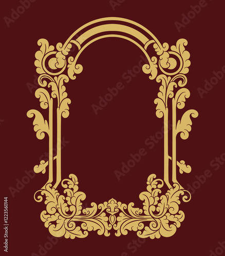 vintage ornament floral frame gold