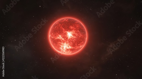Obraz na płótnie Fiery Red Giant Star in Dark Space w salonie