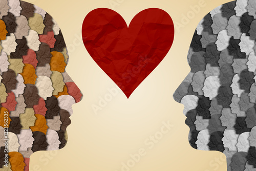 Danger of racism and racial politics concept and exploiting prejudice based on diversity ignorance and racist injustice in politics or law with 3D illustration elements.