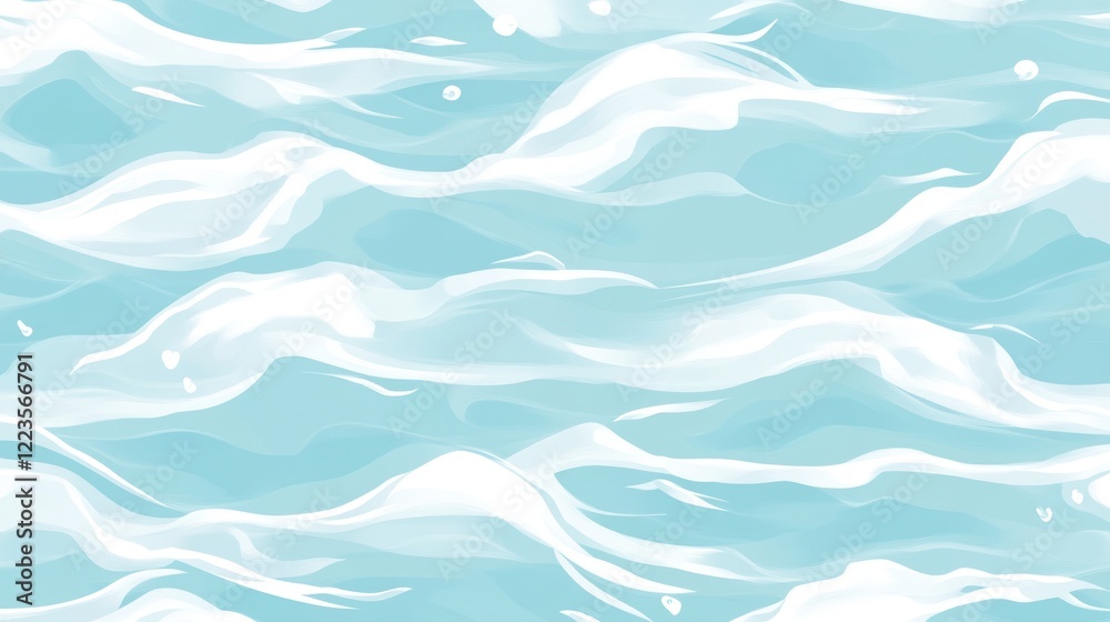 Obraz premium Abstract Blue Water Waves Seamless Pattern