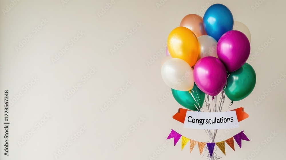 Colorful Balloons Celebrate Congratulations Achievement Colorful Balloons Celebrate Congratulations Achievement