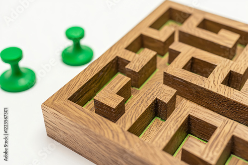 oak puzzle maze with green accents photo