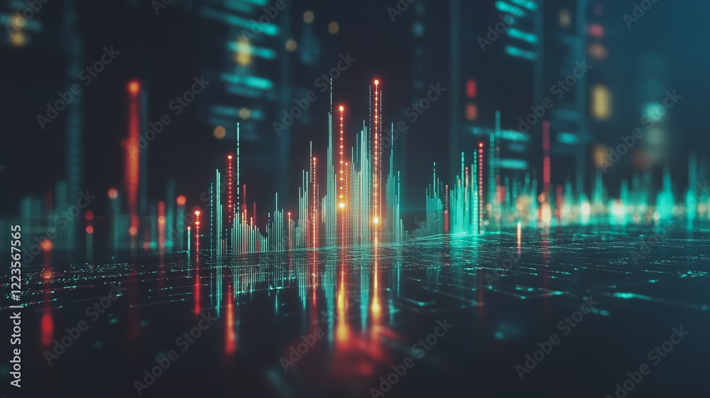 Abstract black background with Colorful charts and graphs with statistics to innovative analyze business potential and forecast future development of companies growth. Abstract black background with Colorful charts and graphs with statistics to innovative analyze business potential and forecast future development of companies growth.