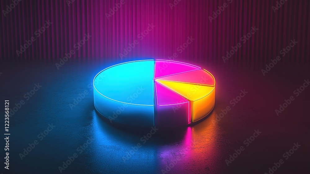 Fototapeta premium Vibrant pie chart showcasing perfect gender representation digital art abstract environment modern viewpoint