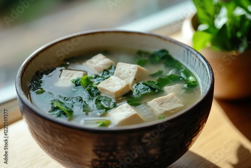 Korean dish oyster tofu soup with Capsosiphon fulvescens plus a side photo