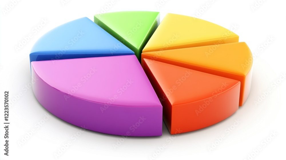 Colorful Three Dimensional Pie Chart Data Representation Colorful Three Dimensional Pie Chart Data Representation