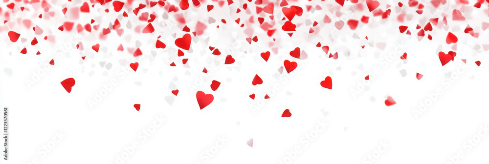 Valentine's day with falling red, pink white hearts isolated on white
Valentine's day with falling red, pink white hearts isolated on white