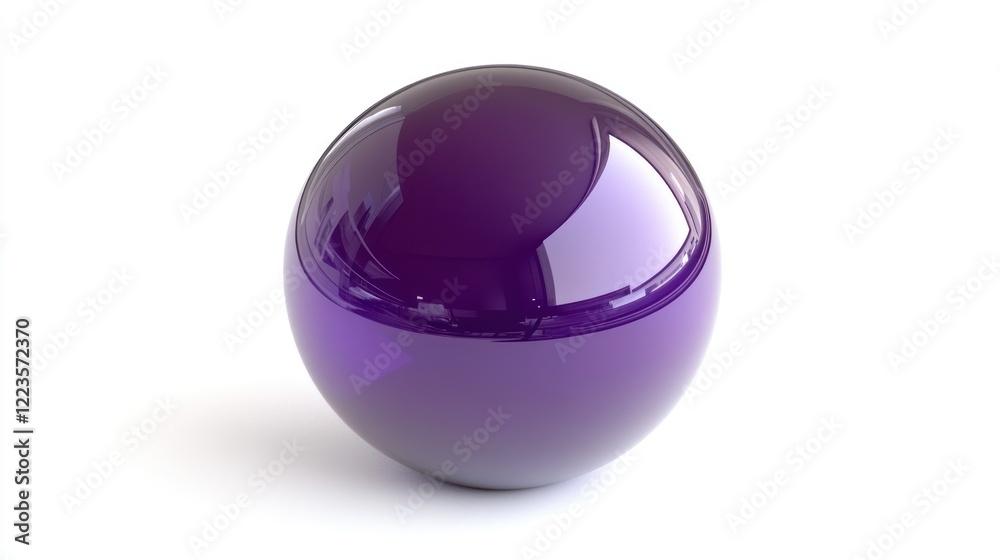 A Shiny Purple Sphere Reflecting Light