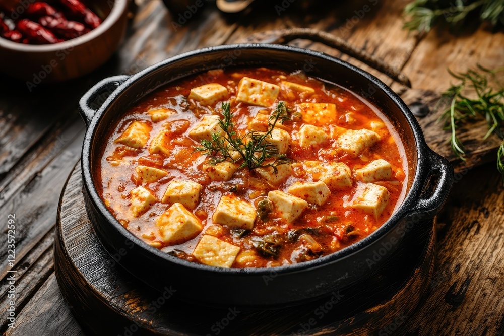 Korean spicy silken tofu stew known as Sundubu Jjigae a favorite in Korean dramas Korean spicy silken tofu stew known as Sundubu Jjigae a favorite in Korean dramas