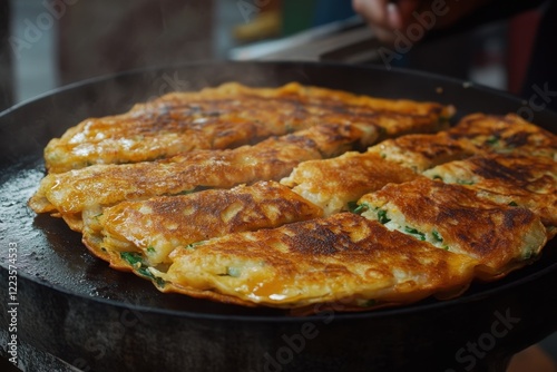 Korean stuffed pancake hotteok photo