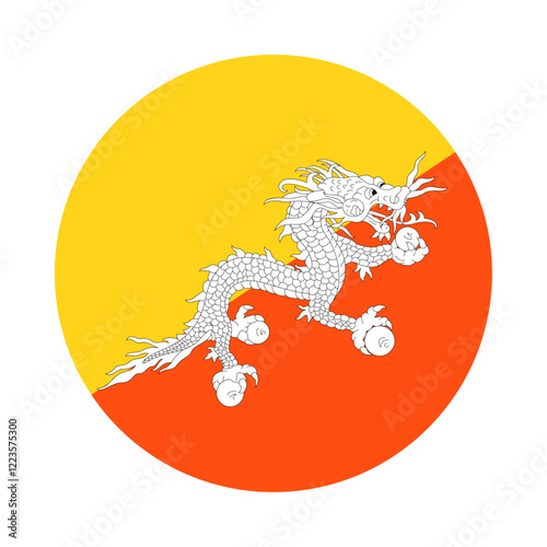 Round Bhutan flag icon