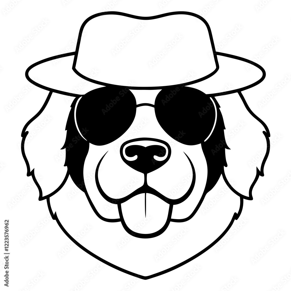Funny saint bernard dog head vector art Funny saint bernard dog head vector art
