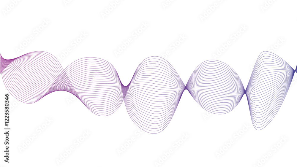 Vector curvy abstract line art wavy flowing dynamic blue and purple white background in concept music or sound, wave, wind, information flow Vector curvy abstract line art wavy flowing dynamic blue and purple white background in concept music or sound, wave, wind, information flow