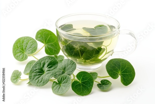 Tea made from isolated gynostemma pentaphyllum leaves photo