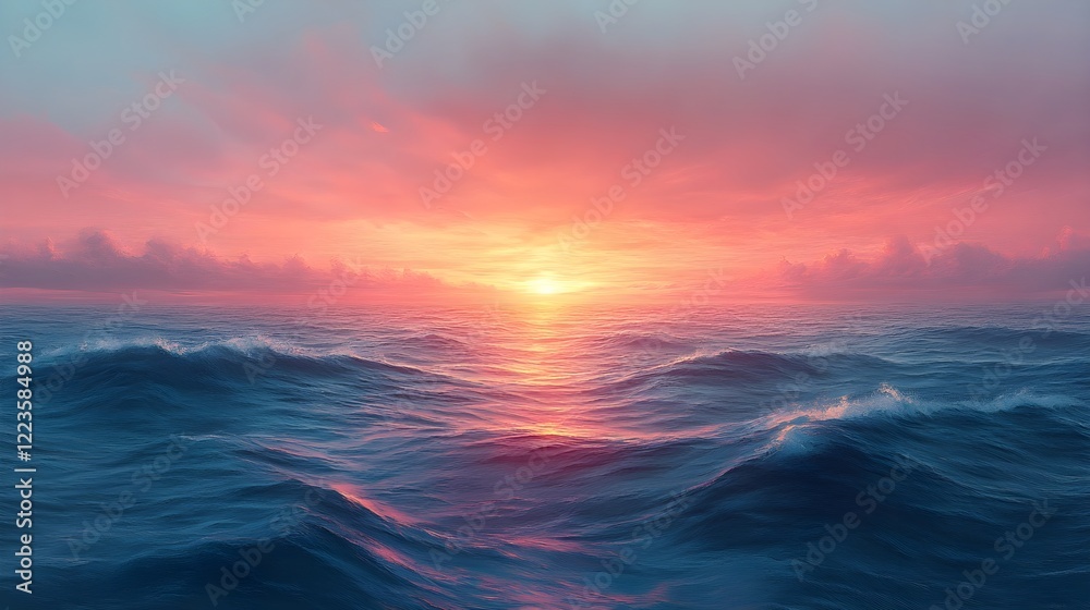 Obraz premium A background of soft twilight hues blending into a serene horizon.