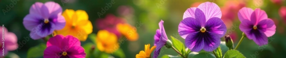 Shali violet blooms in the garden with other flowers in a colorful bouquet, flower, nature, pants Shali violet blooms in the garden with other flowers in a colorful bouquet, flower, nature, pants