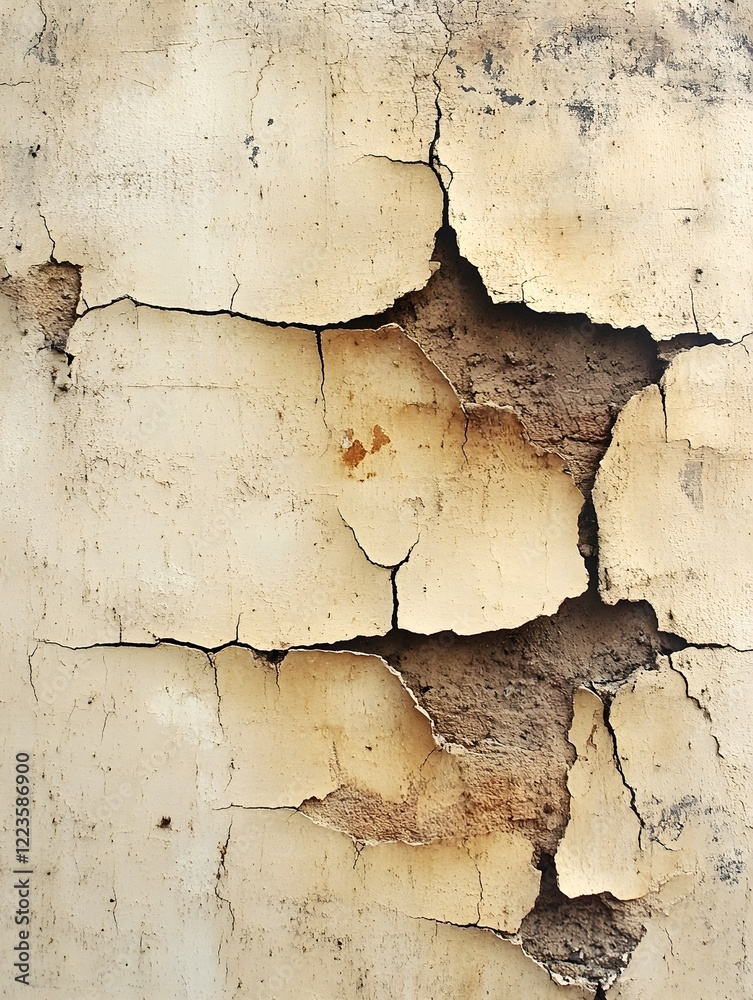 A background of subtle beige paint cracks on an antique plaster wall. A background of subtle beige paint cracks on an antique plaster wall.