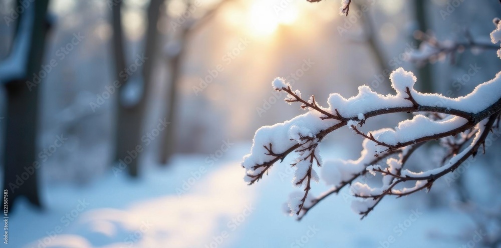 Shallow depth of field on winter branches with snow, of, shadow, branches Shallow depth of field on winter branches with snow, of, shadow, branches