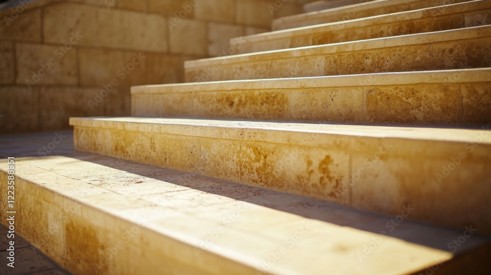 Elegant Stone Steps in Warm Sunlight Elegant Stone Steps in Warm Sunlight