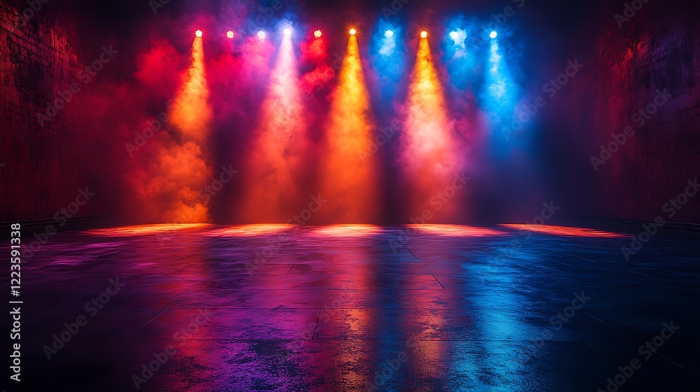 Fototapeta premium Colorful Stage Lights Artistic Display image