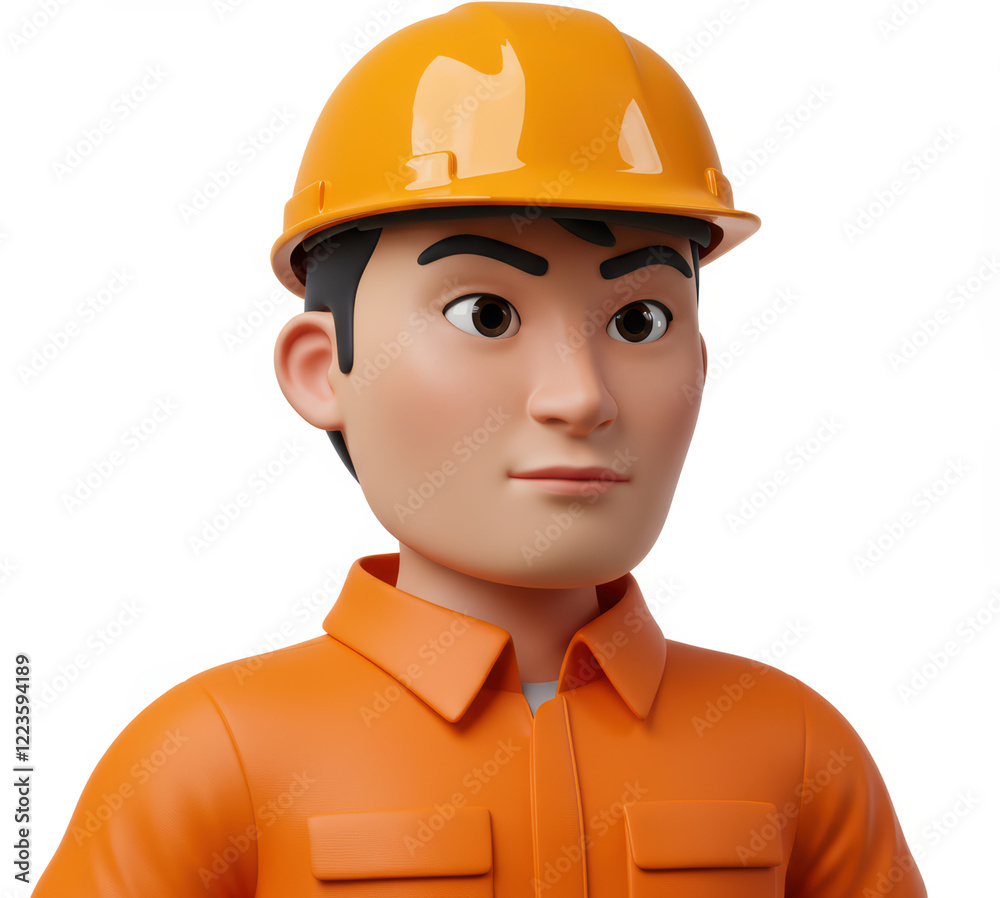 Cartoon worker isolated on white background Cartoon worker isolated on white background