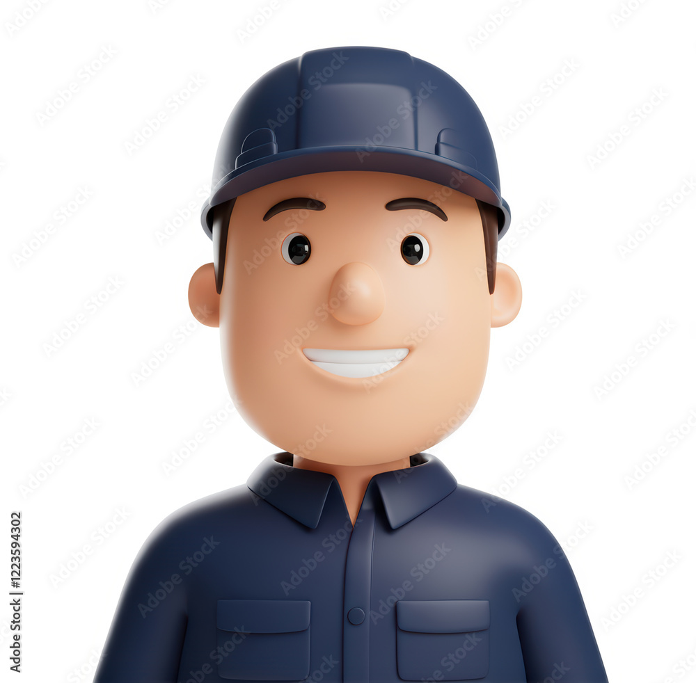 Cartoon worker isolated on white background Cartoon worker isolated on white background