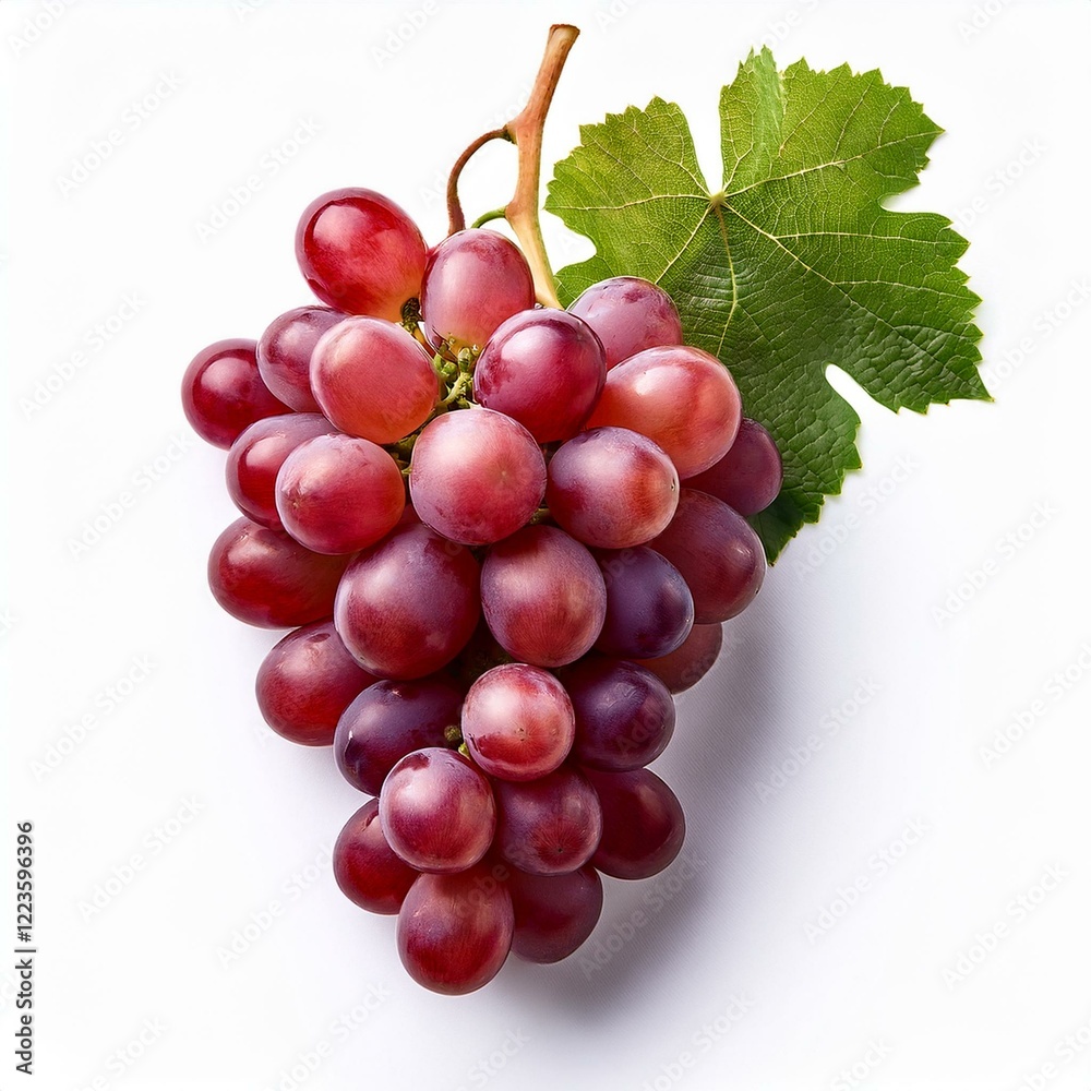 Fototapeta premium bunch of red grapes isolated on white
